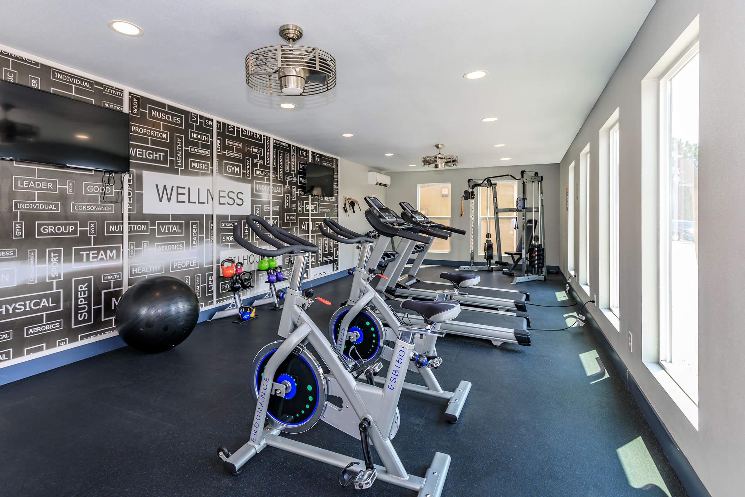 Fitness center at The Oslo, located in Northglenn, CO